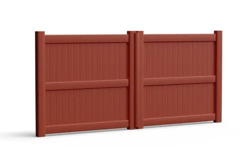 portail en aluminium tendre battant orange mat Prefalu