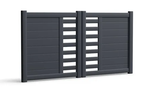 portail en aluminium zagros battant noir mat Prefalu