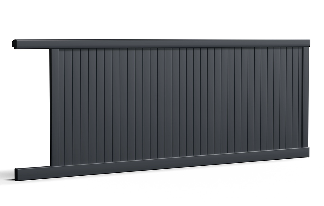 portail en aluminium rwemory coulissant noir mat Prefalu