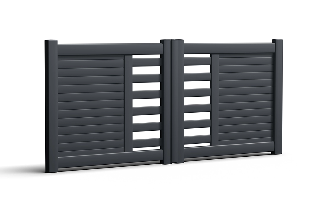 portail en aluminium stano battant noir mat Prefalu