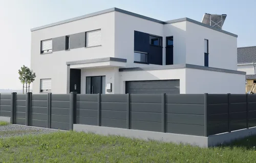 ambiance portail en aluminium belledonne battant noir Prefalu