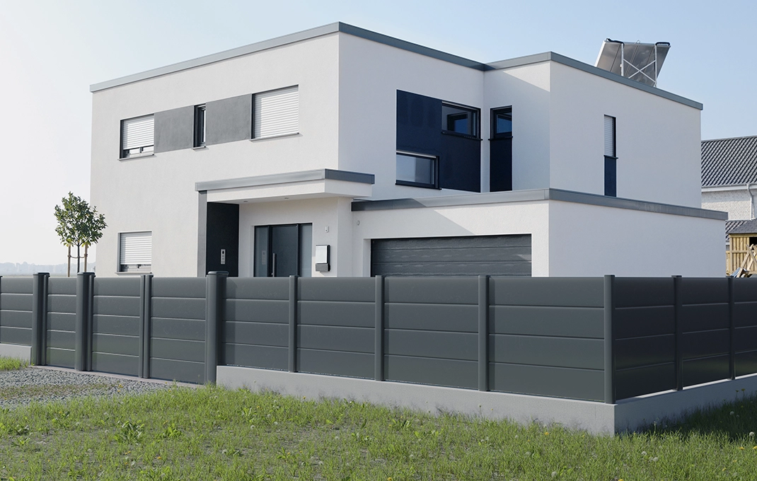 ambiance portail en aluminium belledonne battant noir Prefalu