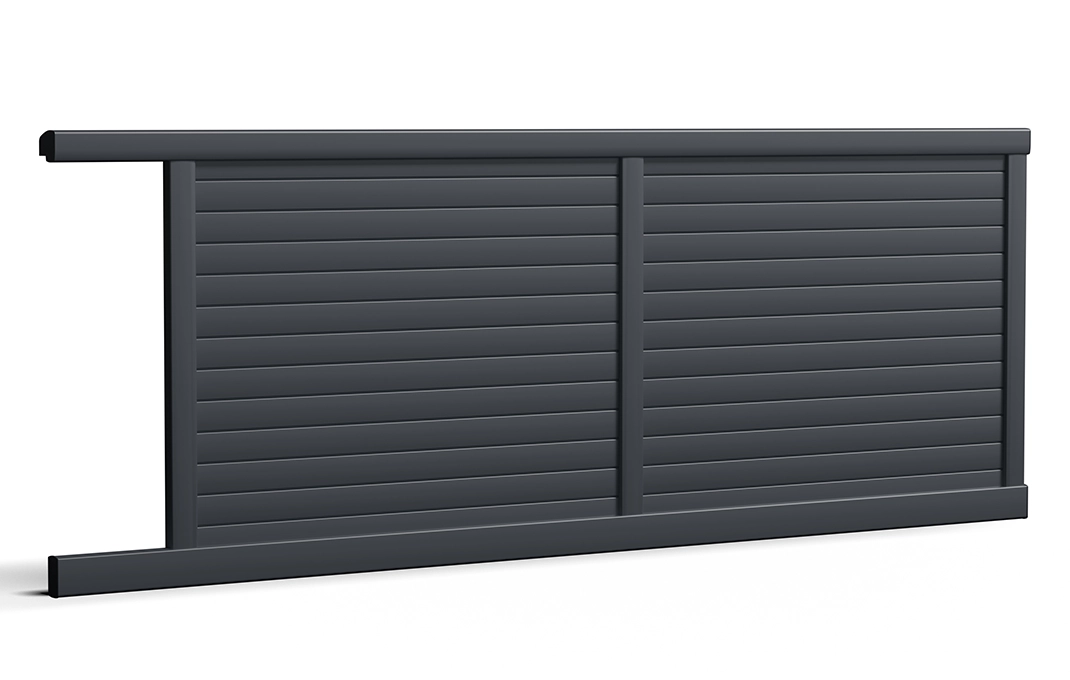 portail en aluminium brevent coulissant noir Prefalu