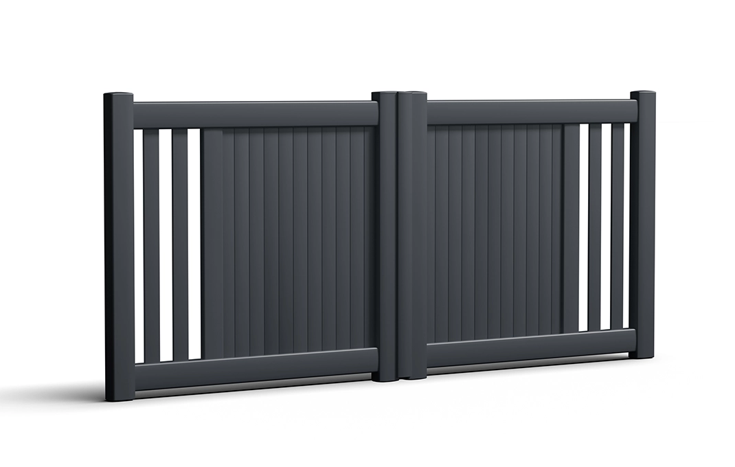 portail en aluminium doron battant noir Prefalu