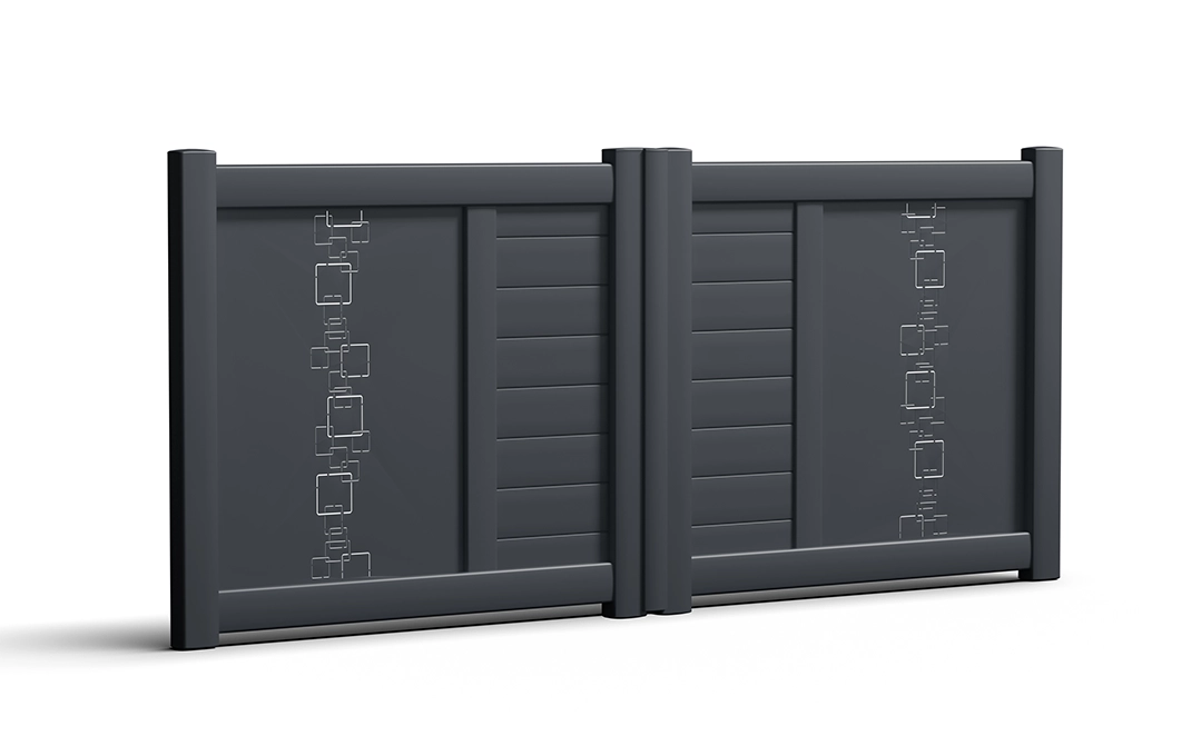 portail en aluminium macchu battant noir Prefalu