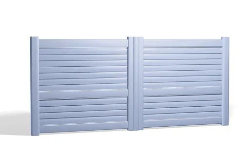 portail en aluminium carlit battant bleu Prefalu